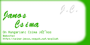 janos csima business card